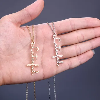 Индивидуальные Ожерелья Персонализированные Женские подвески из нержавеющей Стали, Ожерелье с буквами, Ожерелье с именем, подарки на День рождения Для Женщин